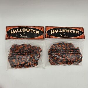 NEW Vintage Bethany Lowe Halloween Garland Chain Orange & Black 90" Long, 2 bags